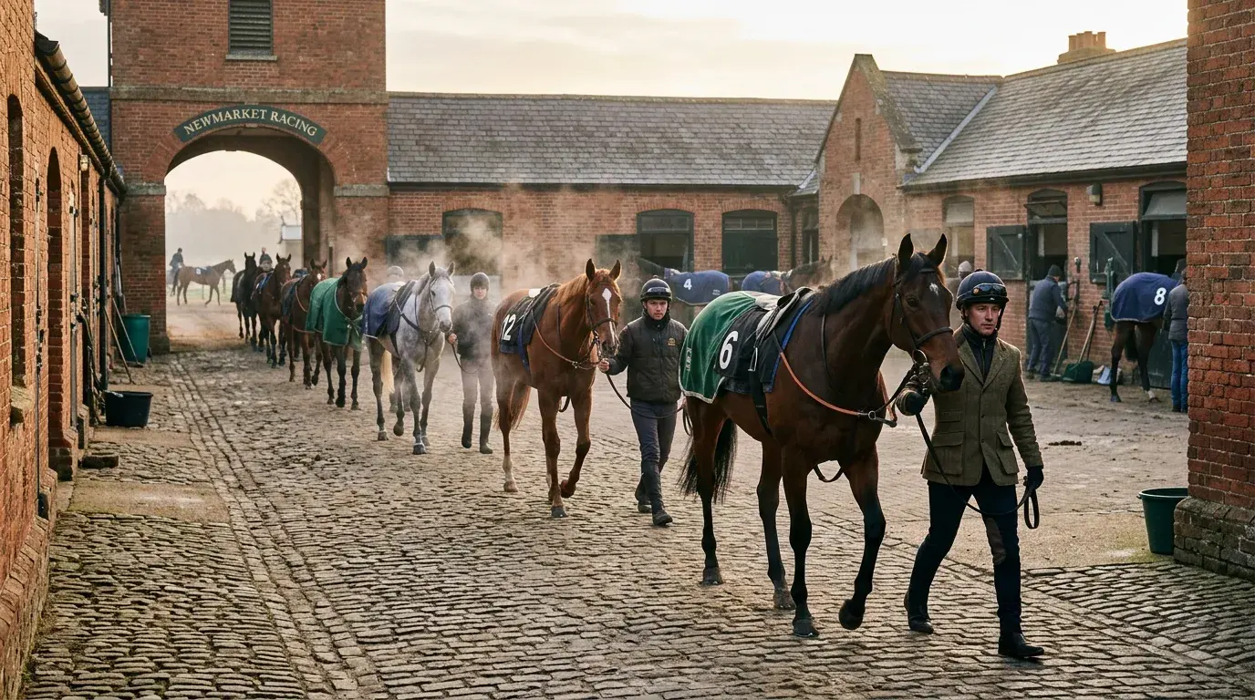 British racehorse population training yard