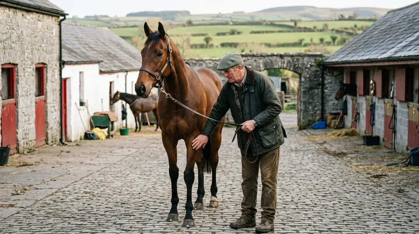 Irish National Hunt trainer preparing staying horse for flat handicap